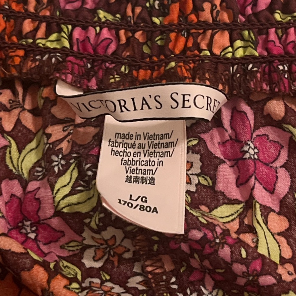 Floral Sleep Short Lounge Victoria’s Secret VS Sexy Drawstring Tassel 70s Boho - Picture 5 of 5